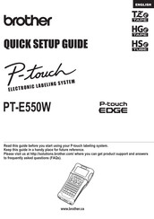 Brother P-touch E550WVP Quick Setup Manual