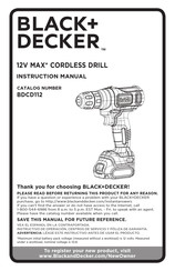 Black & Decker BDCD11264PKWM Instruction Manual