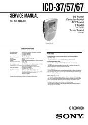 Sony ICD-57 Service Manual