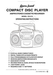 Lenoxx Sound CD-210 Operating Instructions Manual