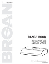 Broan BCSD1 Installation Use And Care Manual