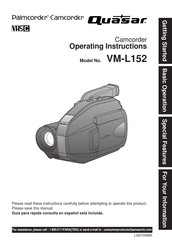 Quasar Palmcorder VM-L152 Operating Instructions Manual