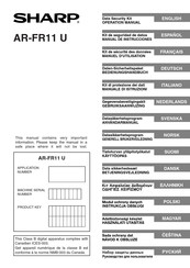 Sharp AR-FR11U Operation Manual