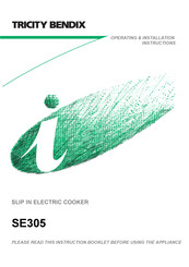 Tricity Bendix SE305C Operating & Installation Instructions Manual