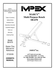 Impex MARCY SB-670 Owner's Manual