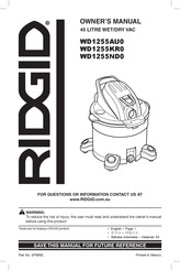 RIDGID WD1255AU0 Owner's Manual