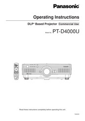 Panasonic PT D4000E Operating Instructions Manual