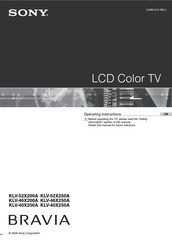 Sony BRAVIA KLV-52X250A Operating Instructions Manual