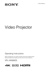 Sony VPL-VW385ES Operating Instructions Manual