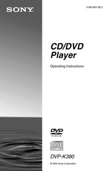 Sony DVP-K380 Operating Instructions Manual