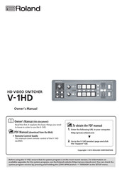 Roland VC-1HD Owner's Manual