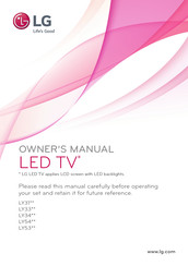 LG 42LY540 Series Owner's Manual