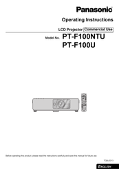 Panasonic PT-F100NTE Operating Instructions Manual