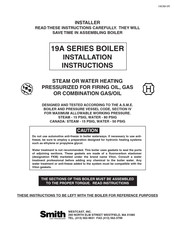 Smith 19A Series Installation Instructions Manual