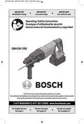 Bosch GBH18V-26DN Operating/Safety Instructions Manual