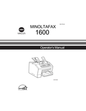 Minolta MINOLTAFAX MF1600 Operator's Manual