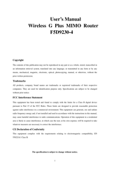 Belkin F5D9230-4 User Manual