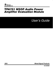 Texas Instruments TPA701MSOPEVM User Manual