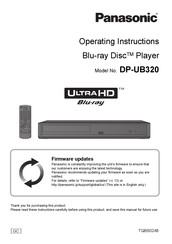 Panasonic Blu-ray Disc DMP-UB320 Operating Instructions Manual