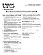 Broan Quiet Hood QT242BL Installation Instructions Manual