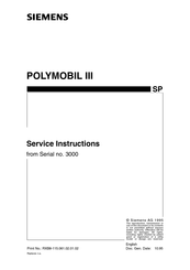 Siemens POLYMOBIL III Service Instructions Manual