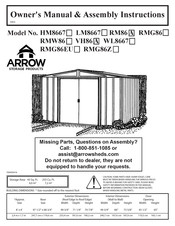 Arrow Storage Products RMG86 Owner's Manual & Assembly Instructions