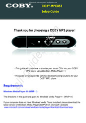 Coby MPC853 Setup Manual