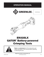 Greenlee GATOR GREEK628LX11 Operation Manual