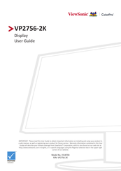 ViewSonic ColorPro VP2756-2K User Manual