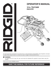 RIDGID R4010TR Operator's Manual