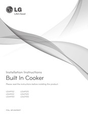 LG LE621120S Installation Instructions Manual