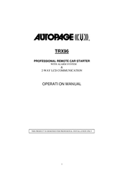 Autopage TRX96 Operation Manual