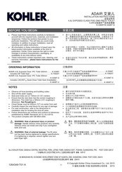 Kohler ADAIR K-4636T-U Installation Instructions Manual