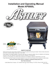 USSC Ashley AP5660L Installation And Operating Manual