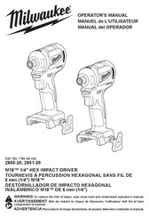 Milwaukee M18 2850-20 Operator's Manual