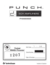 Rockford Fosgate PUNCH P1000XSD Manual