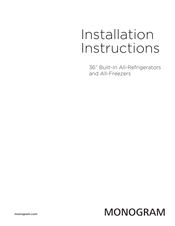 Monogram ZIRP360NHLH Installation Instructions Manual