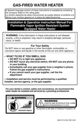 Bradford White FVIR Defender Safety System RG240T6N394264475 Installation/Operation Instruction Manual