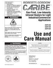 Roberts Gorden Caribe CGTH-40 Use And Care Manual