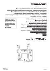 Panasonic BT-WMA26G Installation Instructions Manual