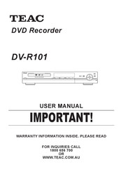 Teac DV-R101 User Manual