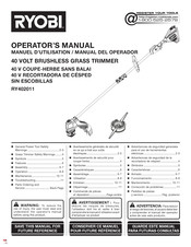 Ryobi RY402011 Operator's Manual