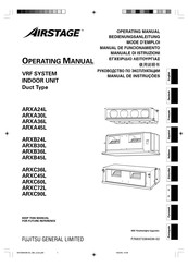 Fujitsu Airstage ARXC90LATH Operating Manual