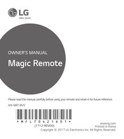 LG Magic Remote AN-MR18VV Owner's Manual
