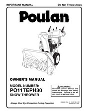 Poulan Pro PO11TEPH30 Owner's Manual