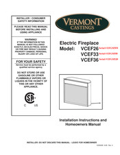 Vermont Castings EFGM5F0 Installation Instructions And Homeowner's Manual