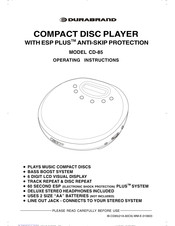 Durabrand CD-85 Operating Instructions Manual