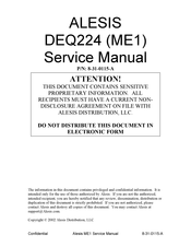 Alesis DEQ224 Service Manual