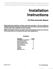 White-Westinghouse WWX645RB Installation Instructions