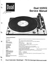 Dual 1229 Q Service Manual